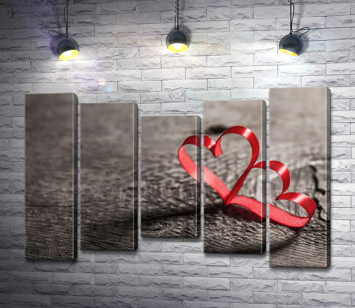 

Модульная картина ArtPoster Соединение двух сердец из красной ленты 130x88 см Модуль №28