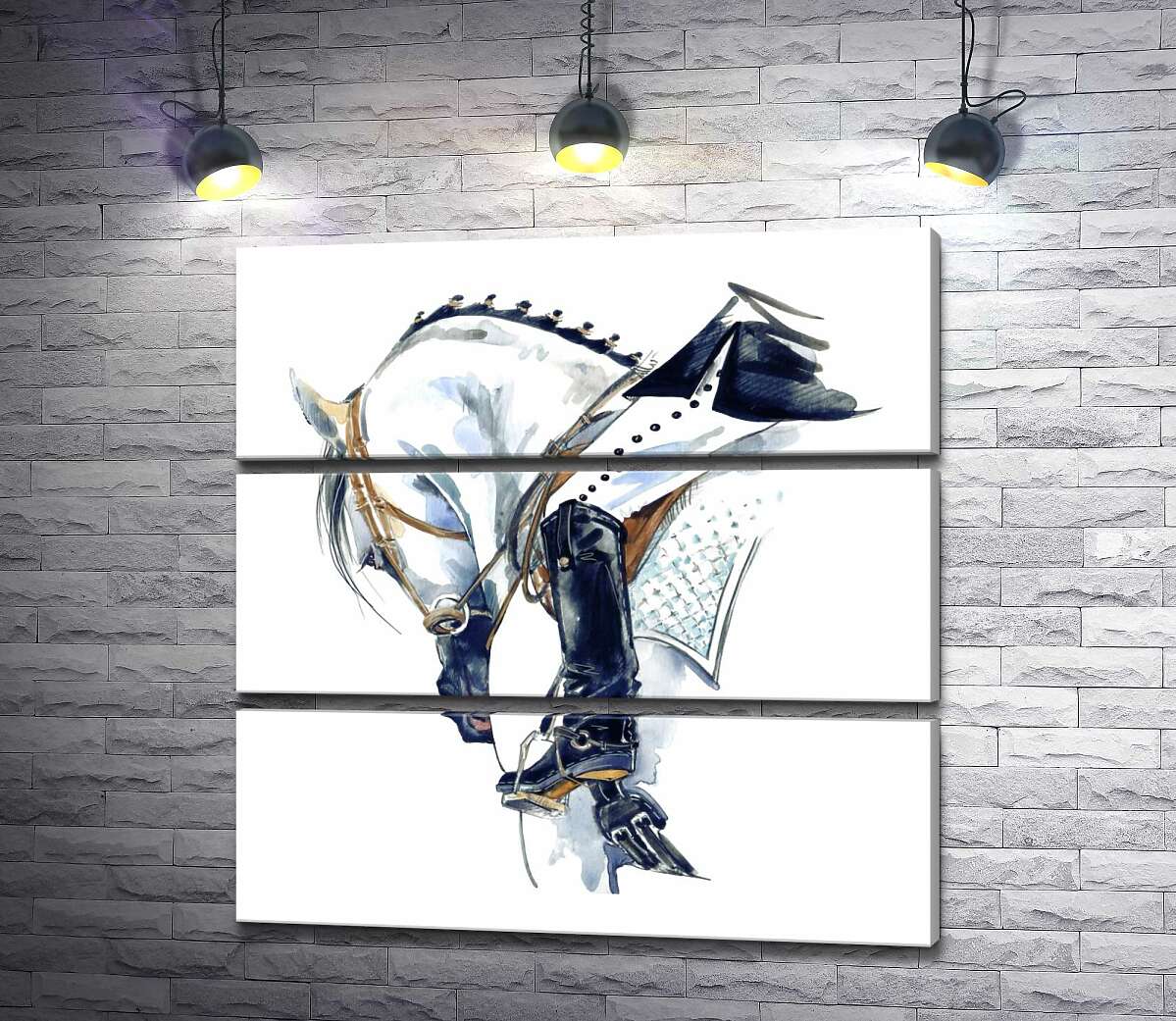 

Модульная картина ArtPoster Силуэт белого коня со всадником 100x102 см Модуль №13
