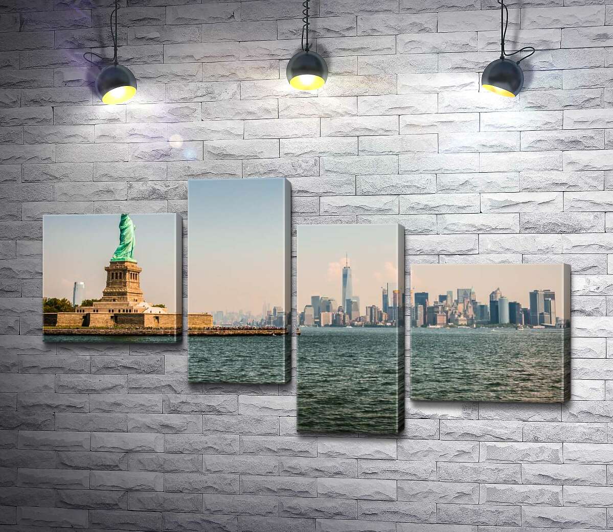 

Модульная картина ArtPoster Статуя Свободы (Statue of Liberty) возвышается над водами залива 100x57 см Модуль №20
