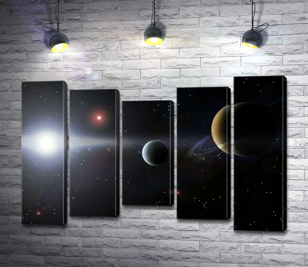 

Модульная картина ArtPoster Силуэты планет в космическом пространстве 130x87 см Модуль №28