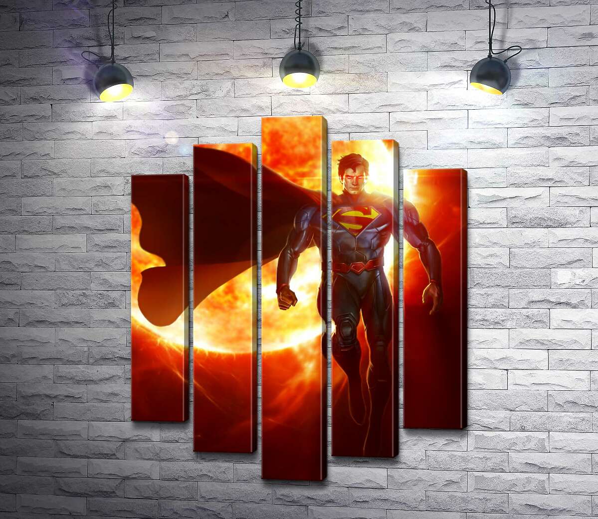 

Модульная картина ArtPoster Супермен на фоне раскаленного солнечного шара 130x170 см Модуль №26