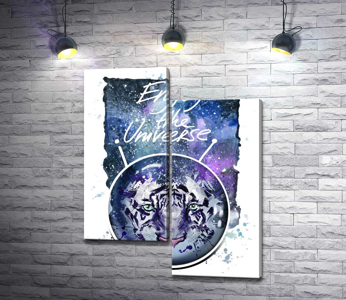 

Модульная картина ArtPoster Силуэт белого тигра под надписью "Enjoy the Universe" 100x129 см Модуль №5
