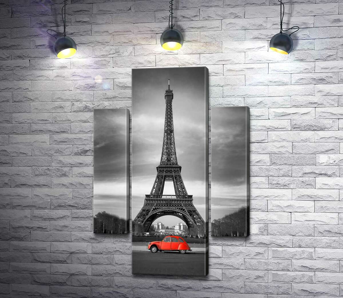 

Модульная картина ArtPoster Серый Париж и яркий ретро автомобиль 80x120 см Модуль №7