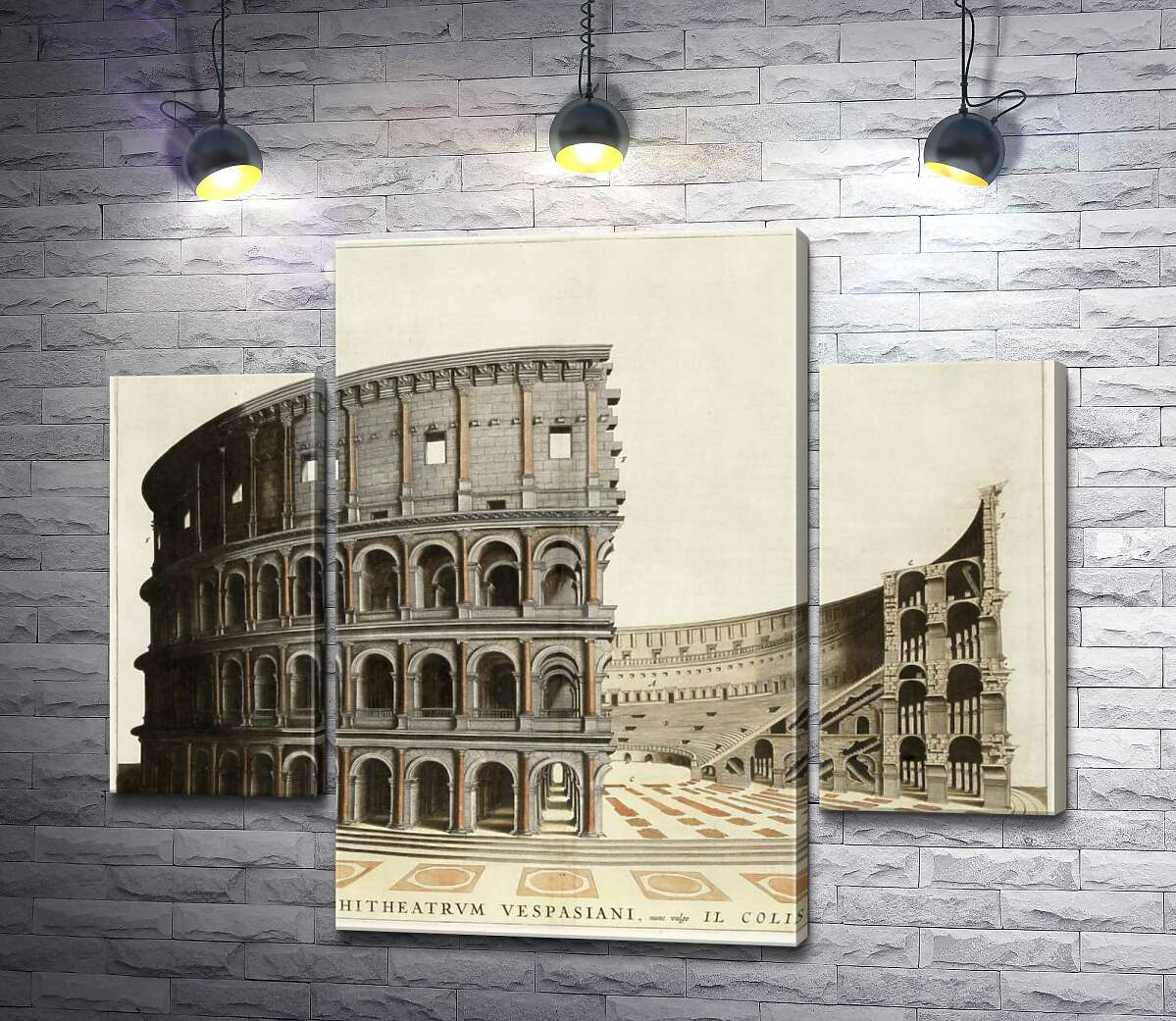 

Модульная картина ArtPoster Строение римского Колизея в разрезе 80x68 см Модуль №7