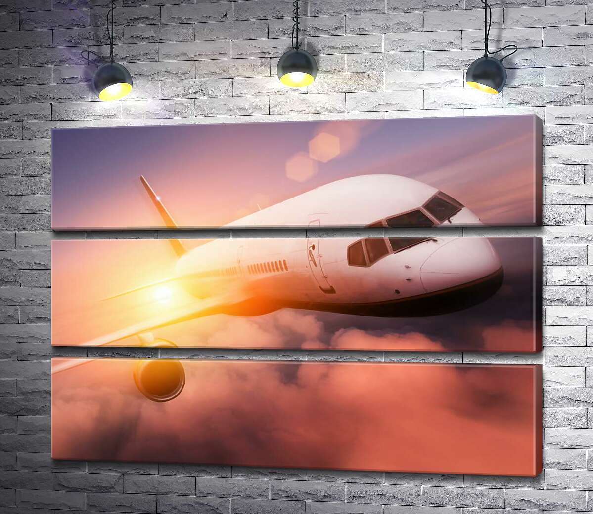 

Модульная картина ArtPoster Скоростной полет самолета на заоблачной высоте 130x93 см Модуль №13