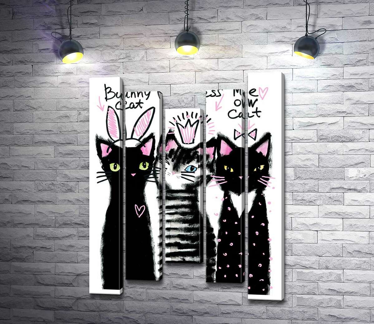

Модульная картина ArtPoster Силуэты трех котов 130x179 см Модуль №28