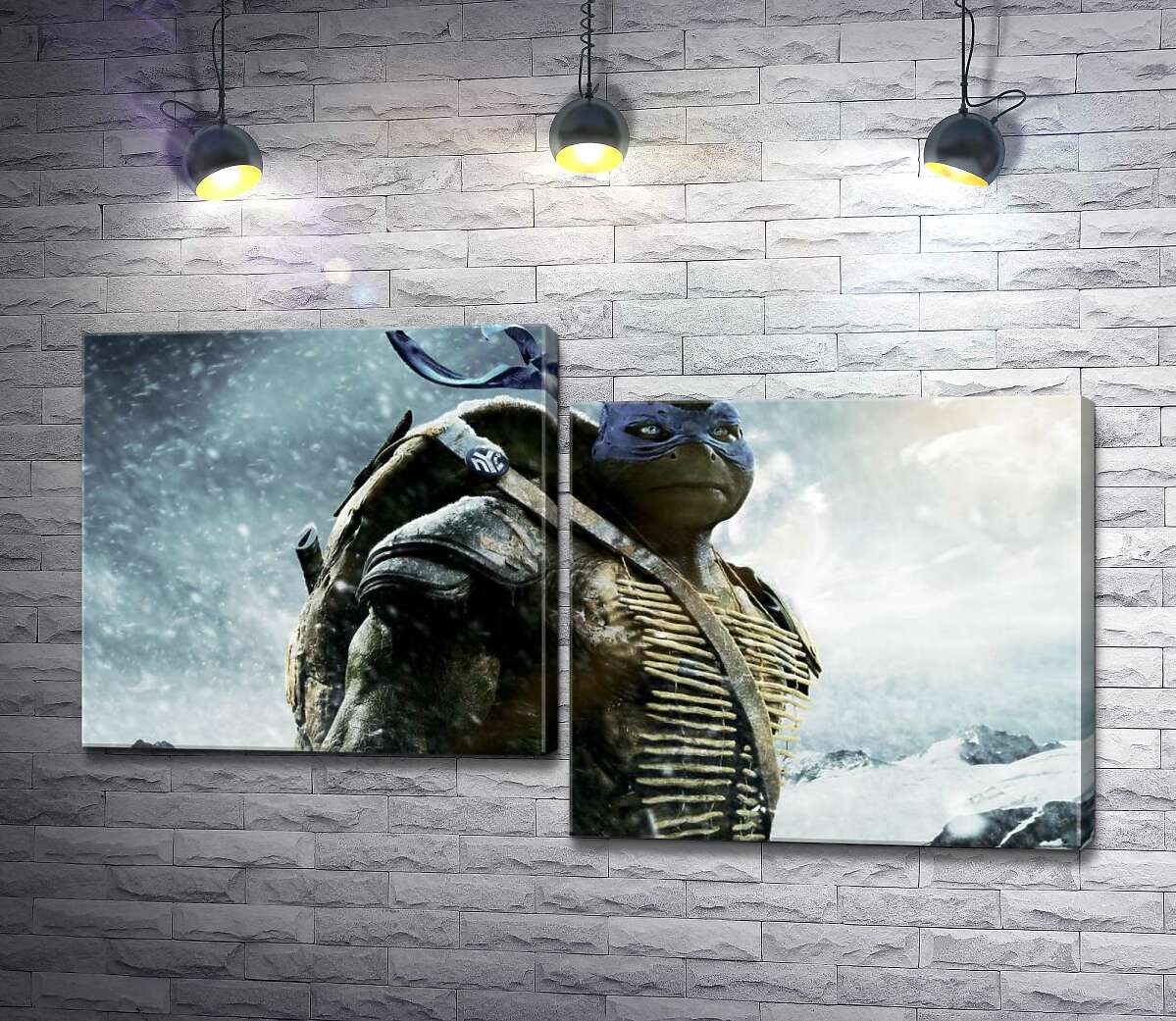 

Модульная картина ArtPoster Смелый лидер Черепашек-ниндзя (Teenage Mutant Ninja Turtles), Леонардо, среди заснеженных гор 130x74 см Модуль №5