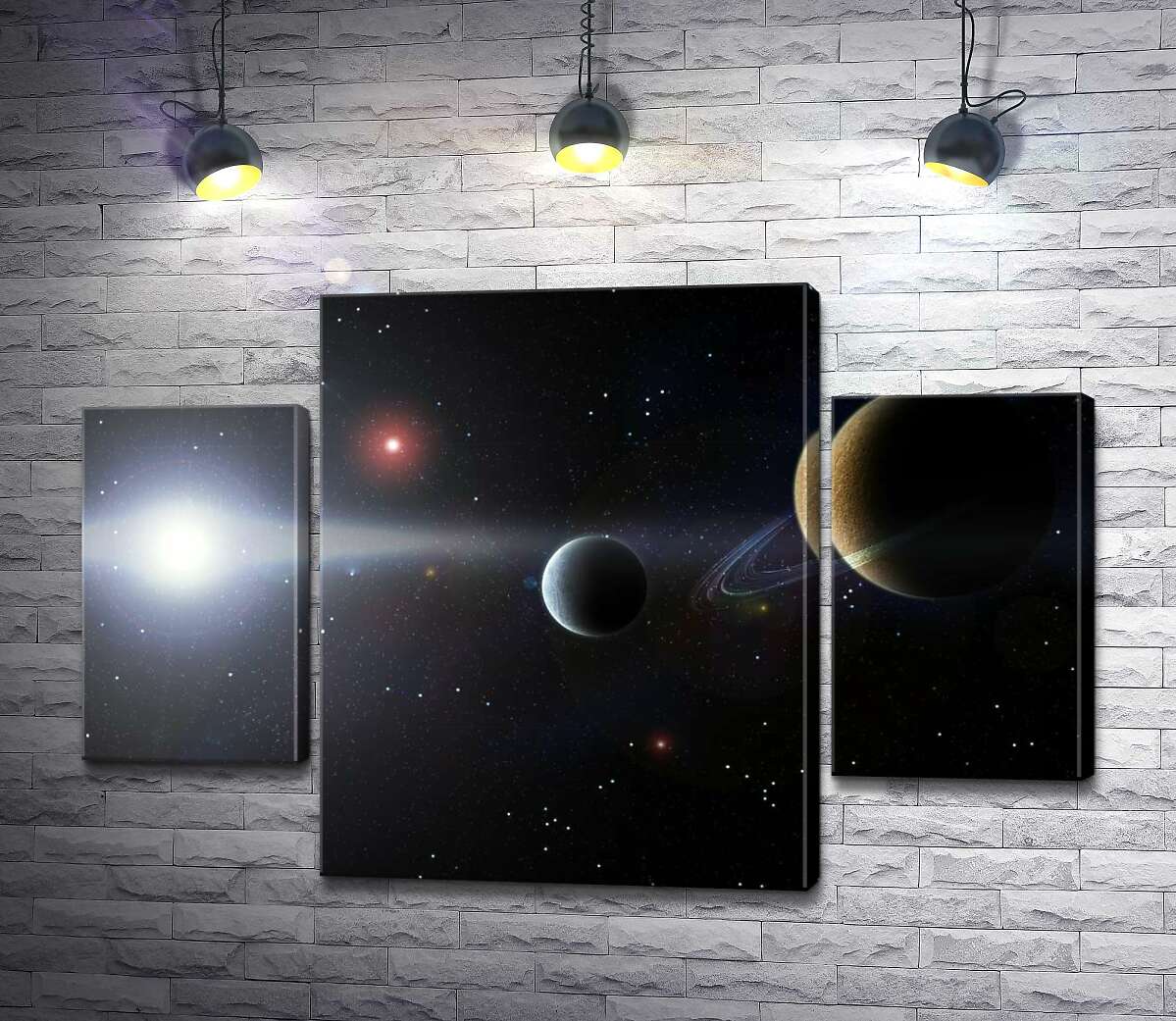 

Модульная картина ArtPoster Силуэты планет в космическом пространстве 100x68 см Модуль №7