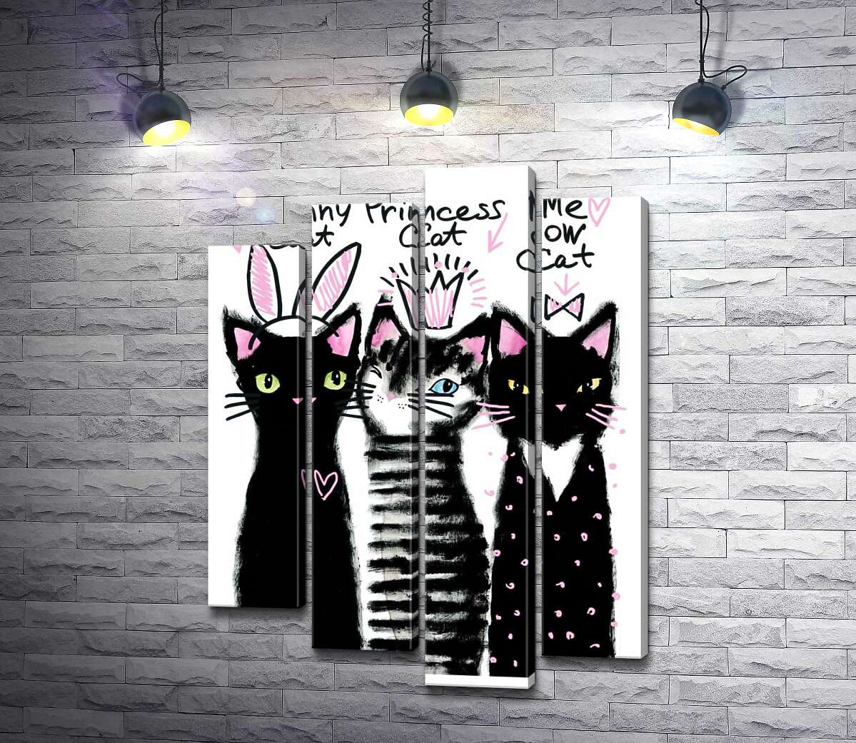 

Модульная картина ArtPoster Силуэты трех котов 80x111 см Модуль №21