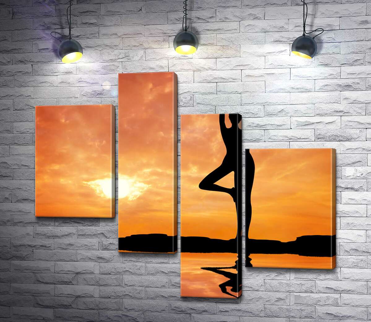 

Модульная картина ArtPoster Силуэт девушки в позе йоги 100x87 см Модуль №20