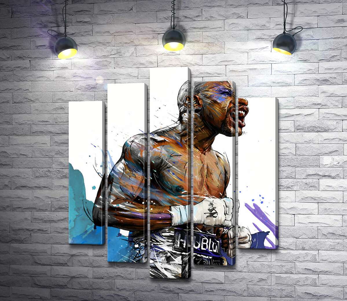 

Модульная картина ArtPoster Сильный дух победителя в боксере Флойде Мейвезере (Floyd Mayweather) 130x157 см Модуль №26