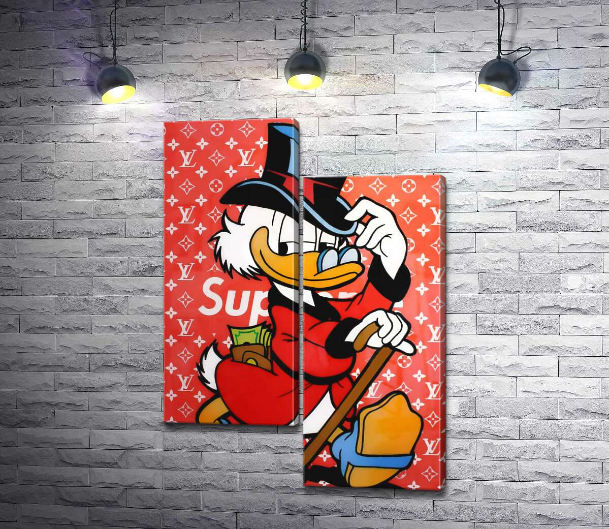 

Модульная картина ArtPoster Скрудж на фоне монограмм Луи Виттона 50x72 см Модуль №5