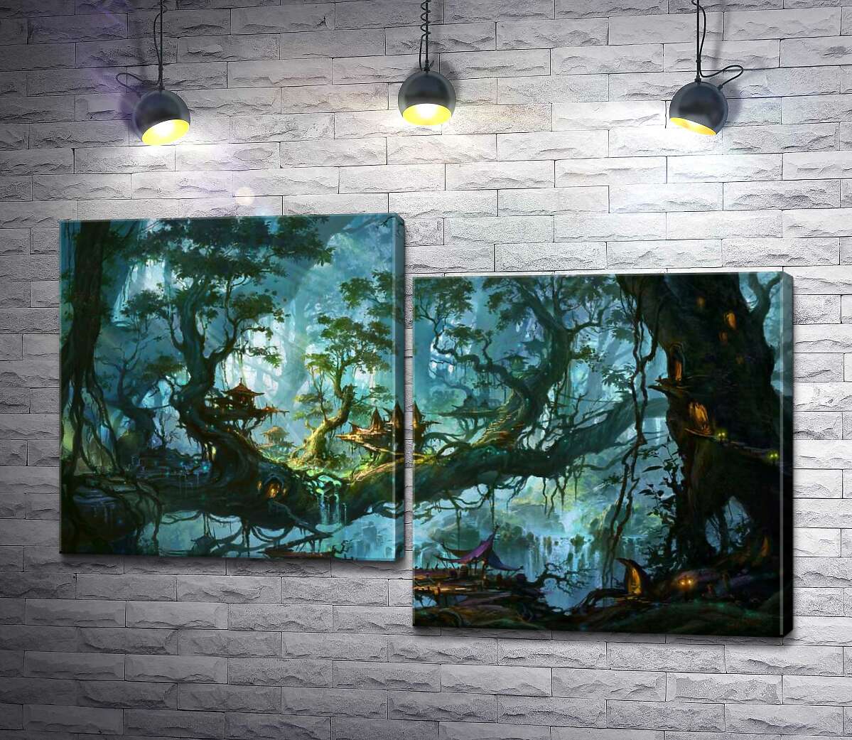 

Модульная картина ArtPoster Фантастический город в кронах лесных деревьев 100x64 см Модуль №5