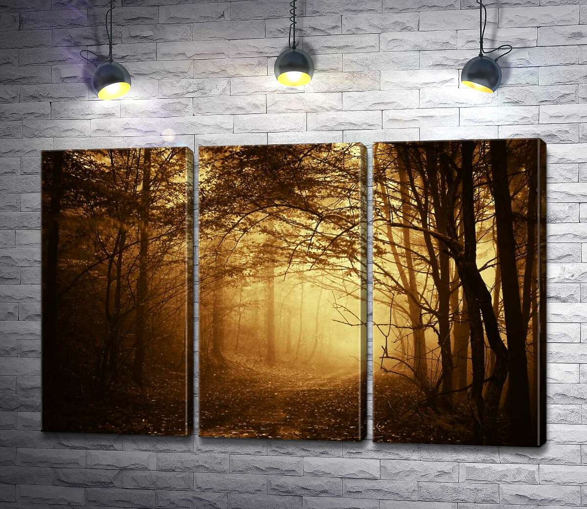 

Модульная картина ArtPoster Тропа в туманную чащу леса 132x86 см Модуль №11