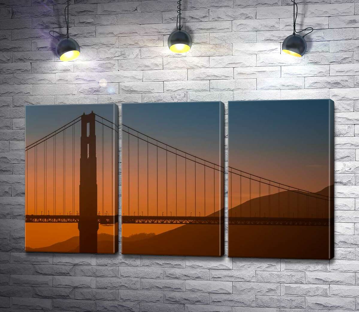 

Модульная картина ArtPoster Туманный вечер над мостом "Золотые ворота" (Golden Gate Bridge) 60x34 см Модуль №11