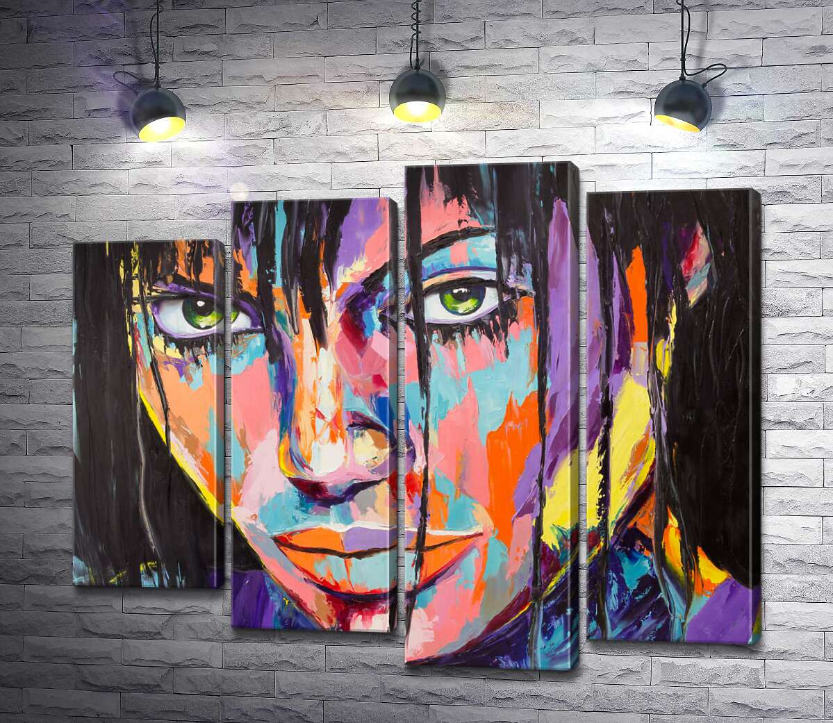 

Модульная картина ArtPoster Удивление девушки на портрете с элементами абстракции 80x67 см Модуль №21
