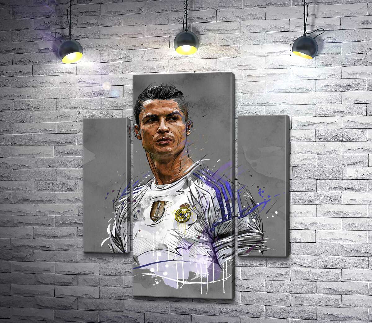 

Модульная картина ArtPoster Футболист "Реал Мадрида" (Real Madrid) Криштиану Роналду (Cristiano Ronaldo) смотрит вдаль 100x124 см Модуль №7