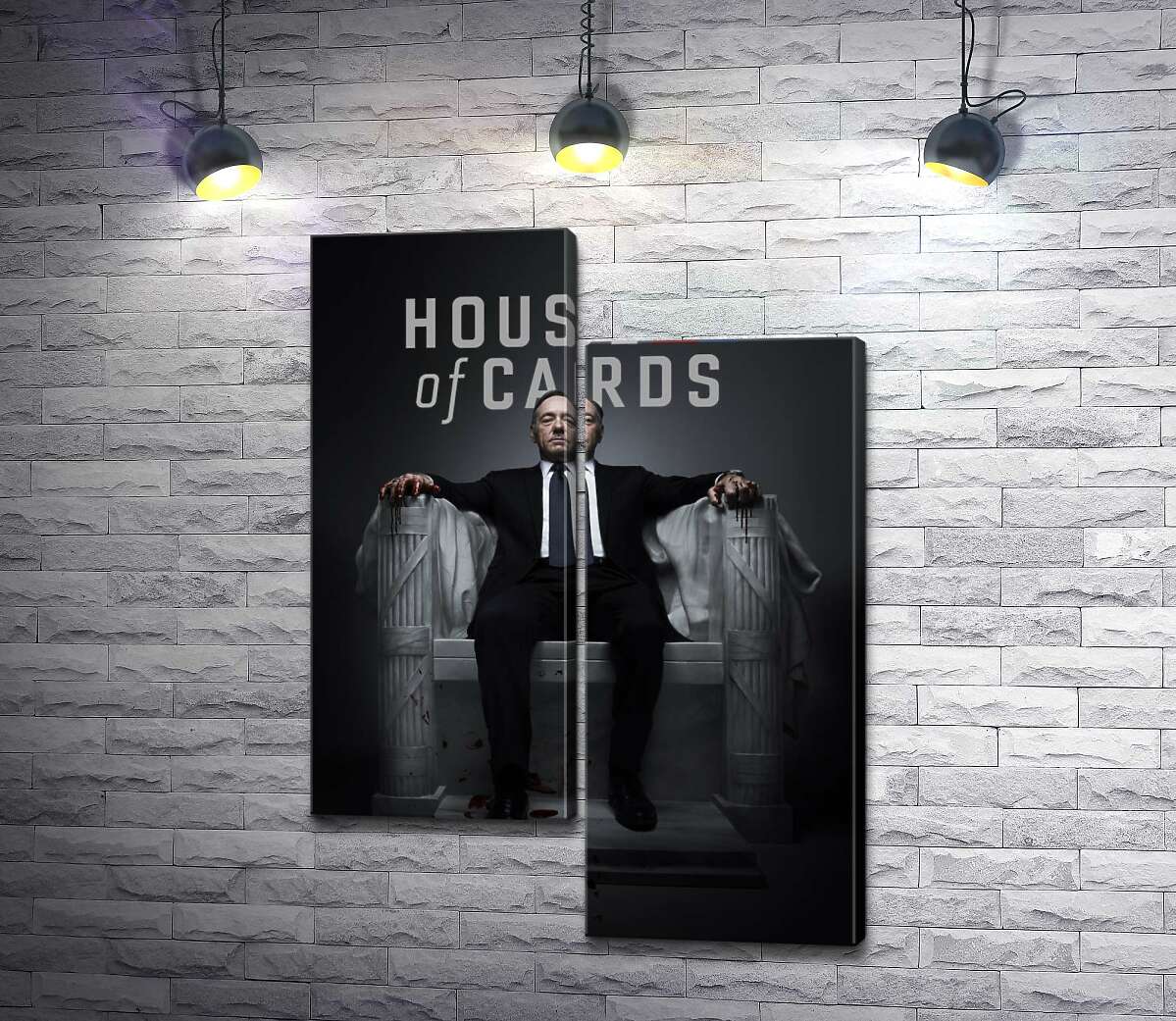 

Модульная картина ArtPoster Фрэнсис Андервуд на интригующем постере к фильму "Карточный дом" ("House of cards") 100x140 см Модуль №5