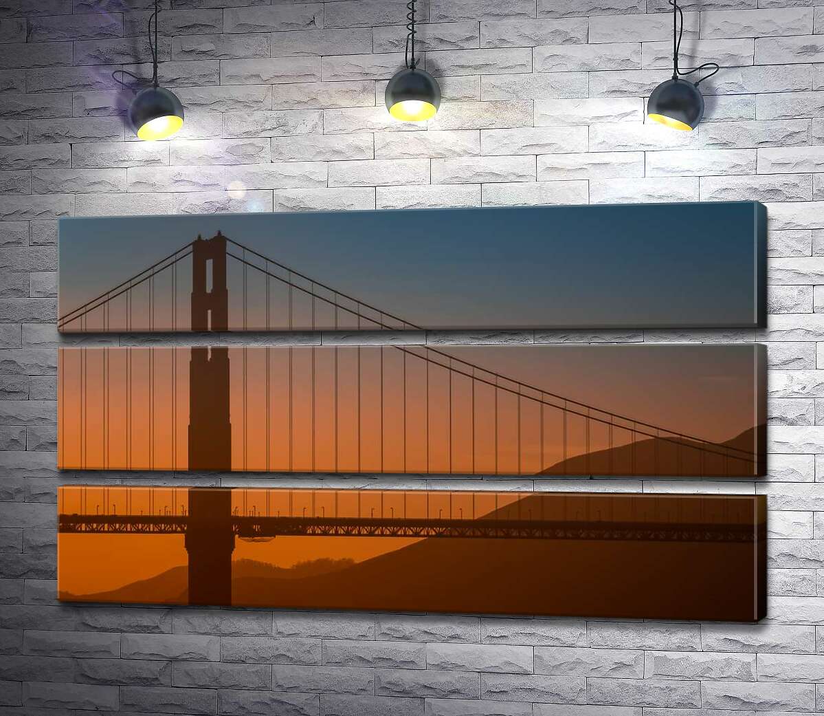 

Модульная картина ArtPoster Туманный вечер над мостом "Золотые ворота" (Golden Gate Bridge) 107x60 см Модуль №13
