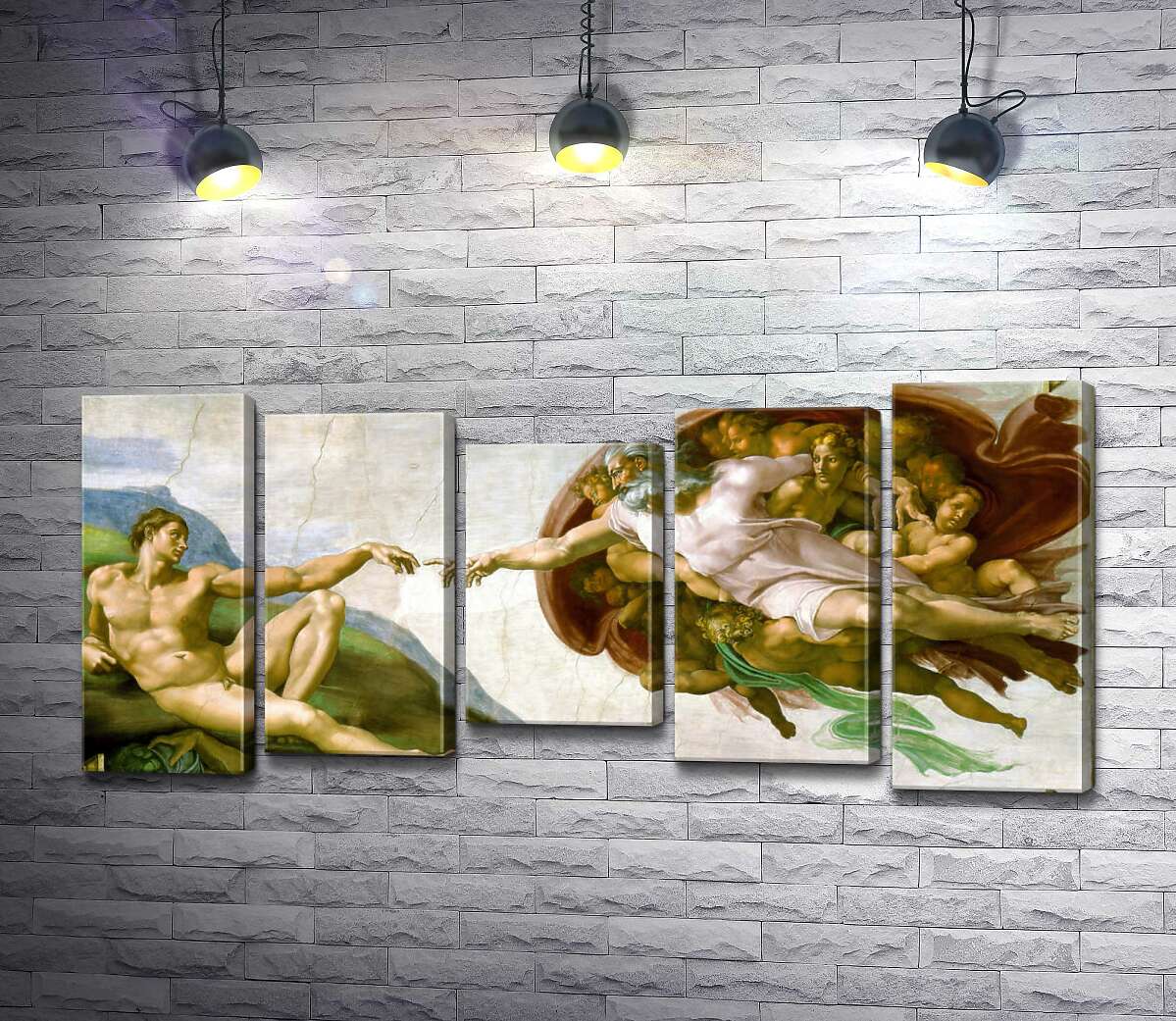

Модульная картина ArtPoster Фреска "Создание Адама" (La creazione di Adamo) – Микеланджело Буонарроти (Michelangelo Buonarroti) 100x48 см Модуль №28