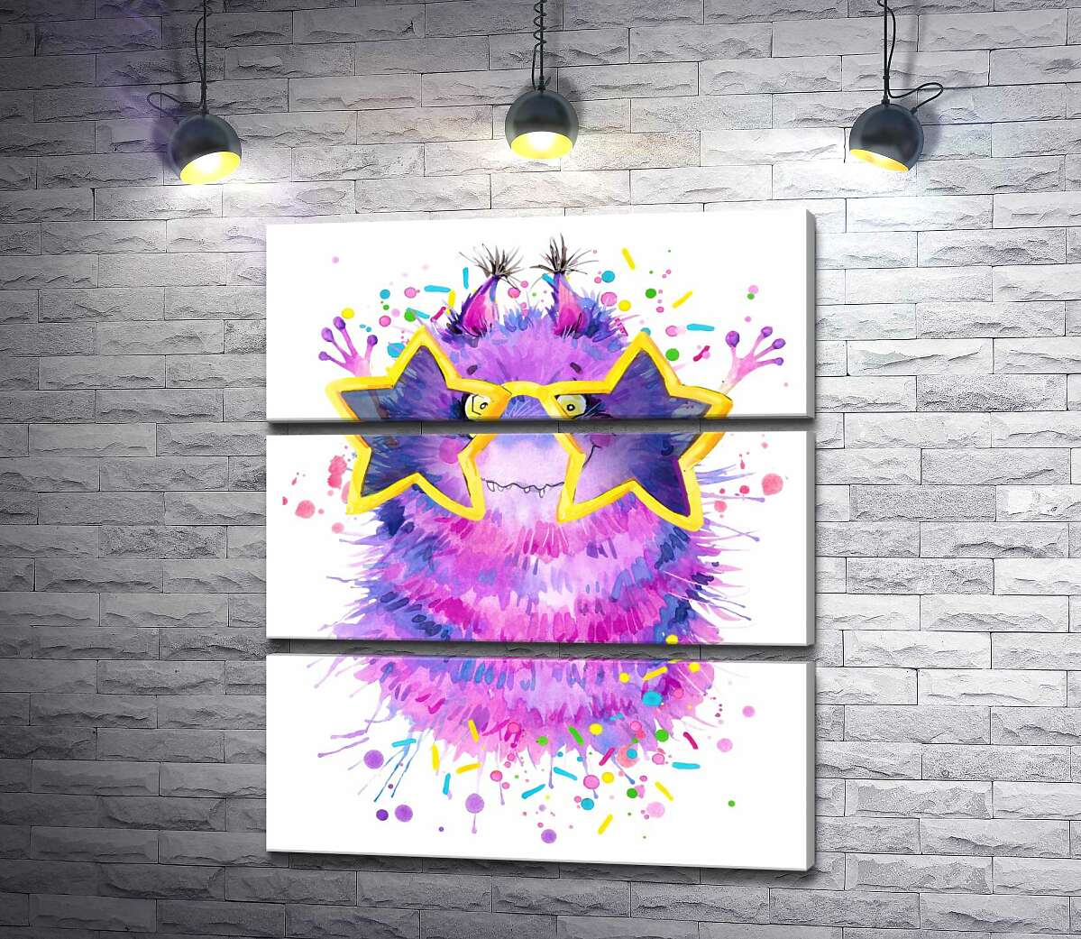 

Модульная картина ArtPoster Фиолетовый пушистый монстр в звездных очках 51x60 см Модуль №13
