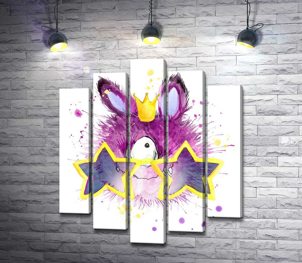 

Модульная картина ArtPoster Фиолетовый циклоп в короне и очках 130x156 см Модуль №26