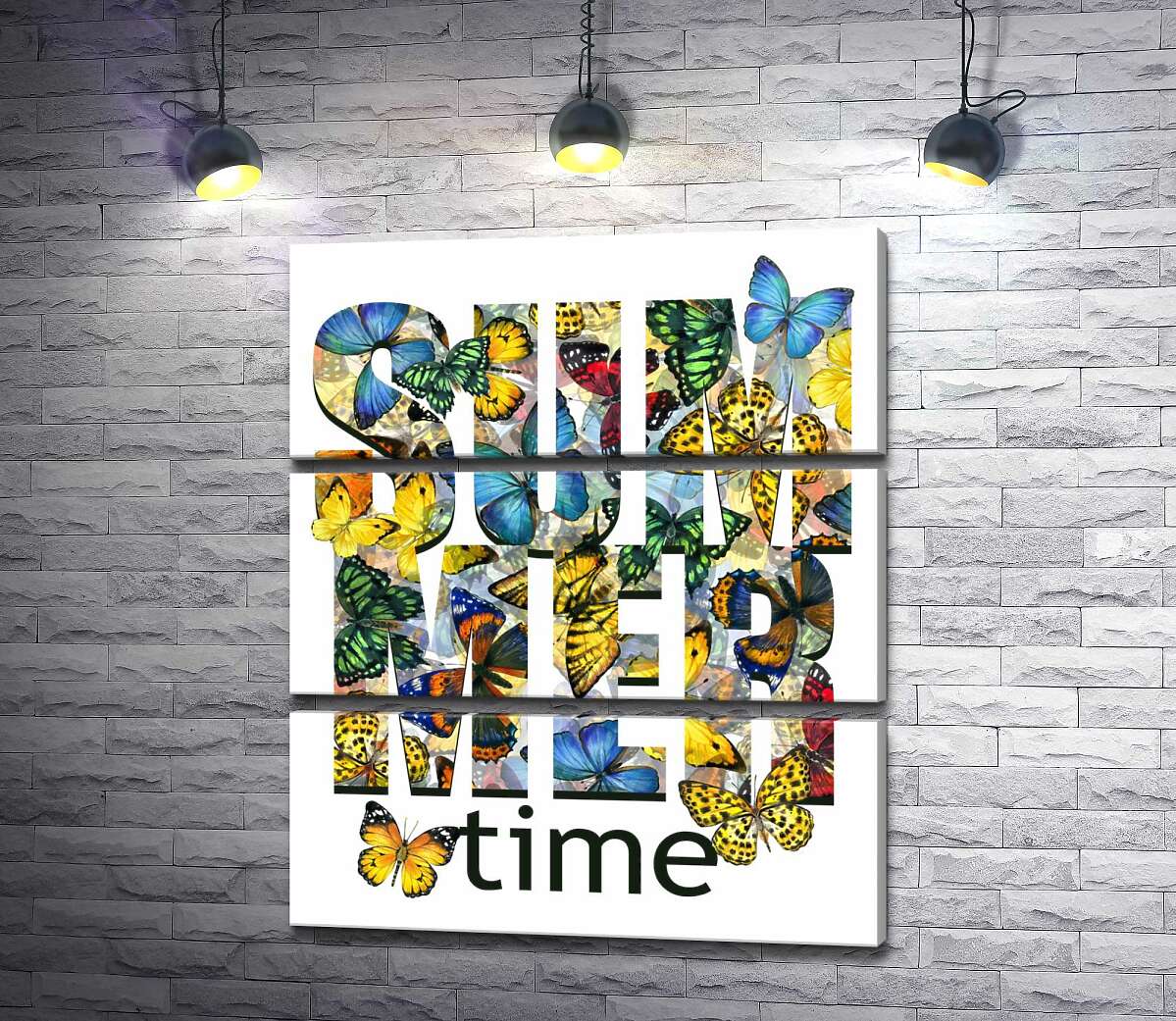 

Модульная картина ArtPoster Узор из бабочек на надписи "summertime" 100x120 см Модуль №13