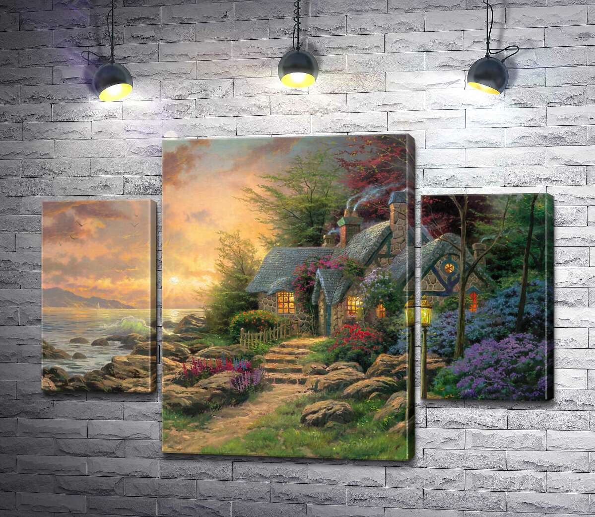 

Модульная картина ArtPoster Укрытие на берегу моря (Seaside Hideaway) - Томас Кинкейд (Thomas Kinkade) 100x70 см Модуль №7