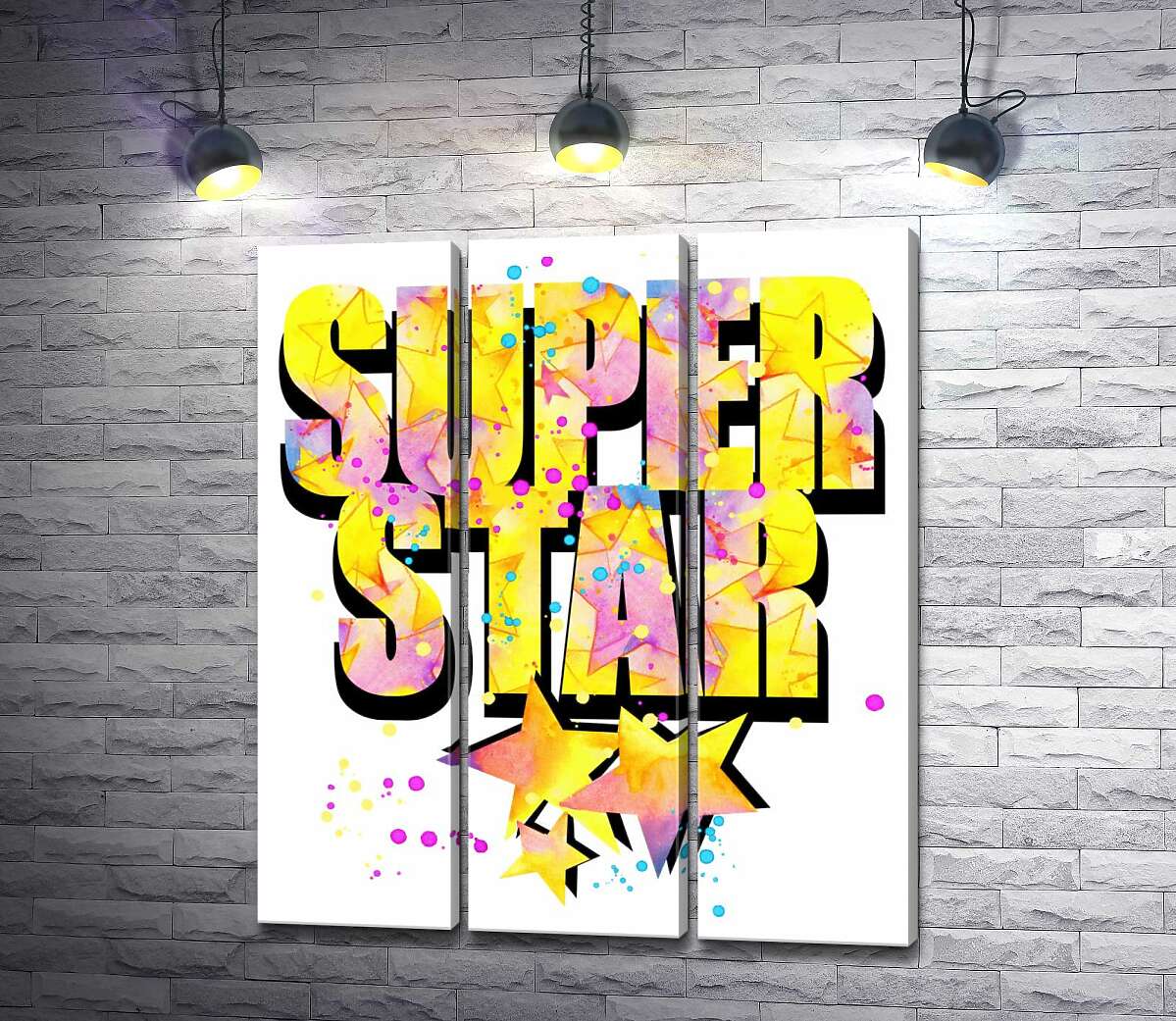 

Модульная картина ArtPoster Яркая надпись "super star" 60x71 см Модуль №11