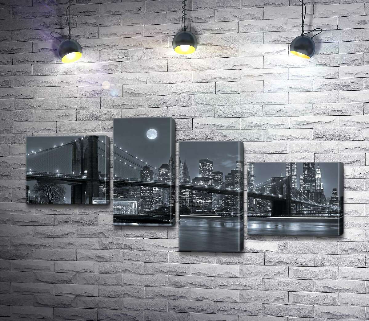 

Модульная картина ArtPoster Тусклый вечер у Бруклинского моста (Brooklyn Bridge) 130x65 см Модуль №20
