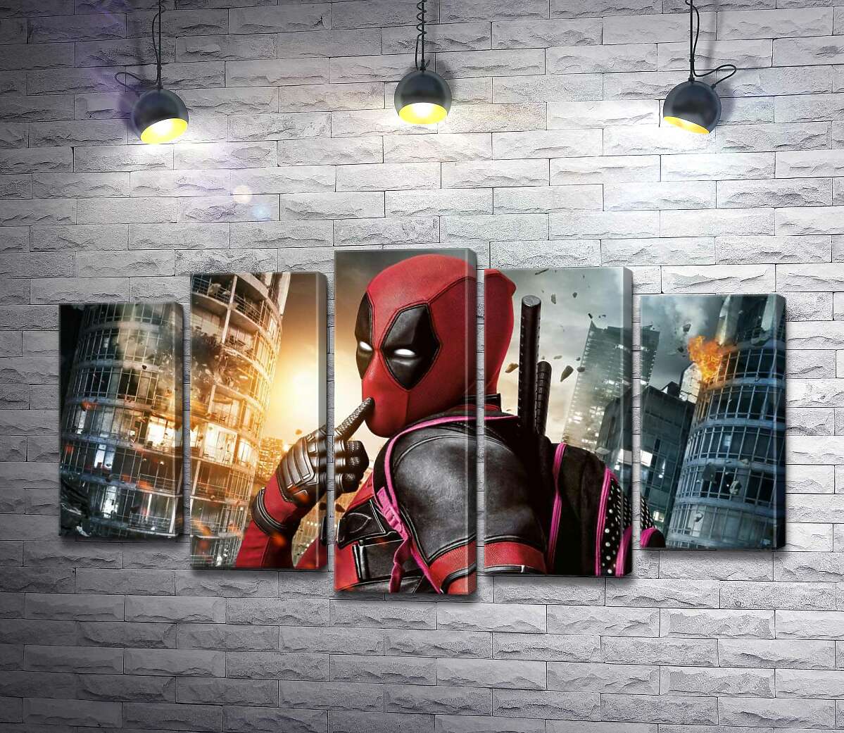 

Модульная картина ArtPoster Фирменный поцелуй Дэдпула 130x74 см Модуль №26
