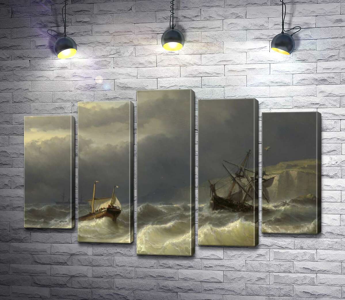 

Модульная картина ArtPoster Шторм в Дуврском проливе (Storm in the Strait of Dover) – Луи Мейер (Louis Meijer) 100x68 см Модуль №26