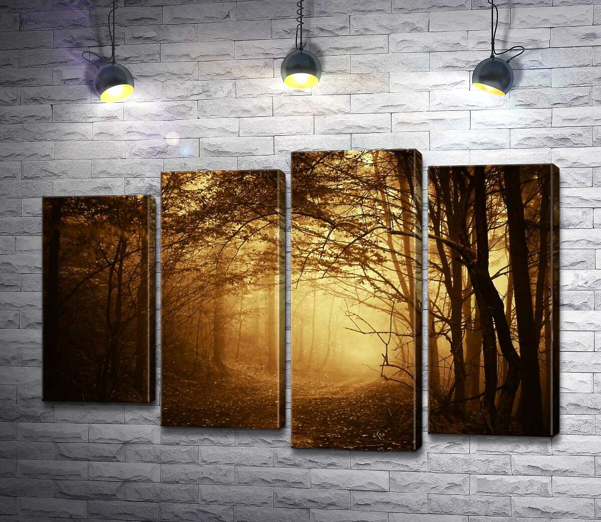 

Модульная картина ArtPoster Тропа в туманную чащу леса 132x88 см Модуль №21