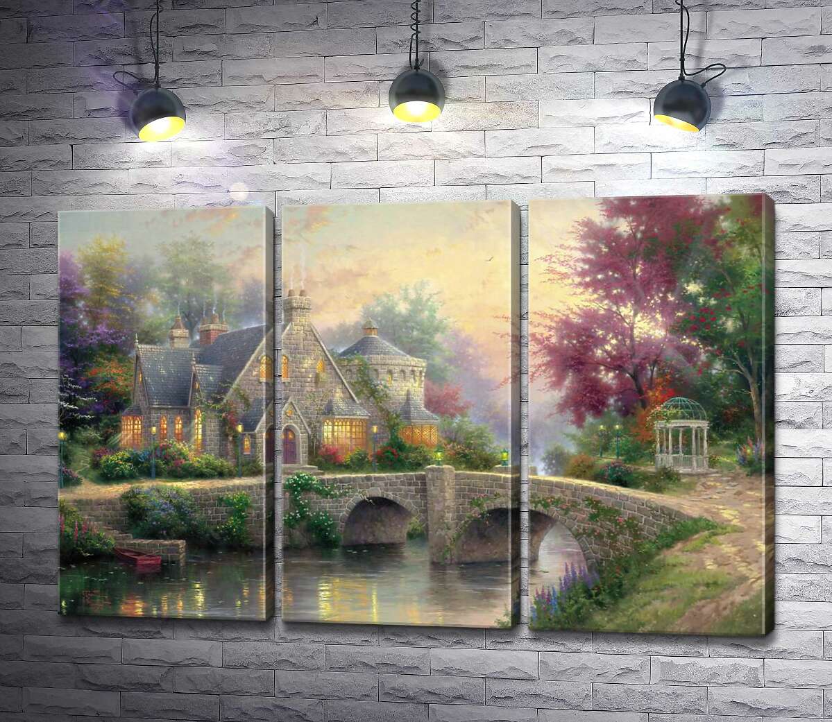 

Модульная картина ArtPoster Усадьба фонарей (Lamplight Manor) - Томас Кинкейд (Thomas Kinkade) 132x87 см Модуль №11