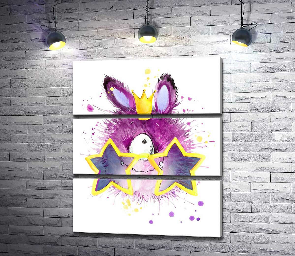 

Модульная картина ArtPoster Фиолетовый циклоп в короне и очках 130x156 см Модуль №13