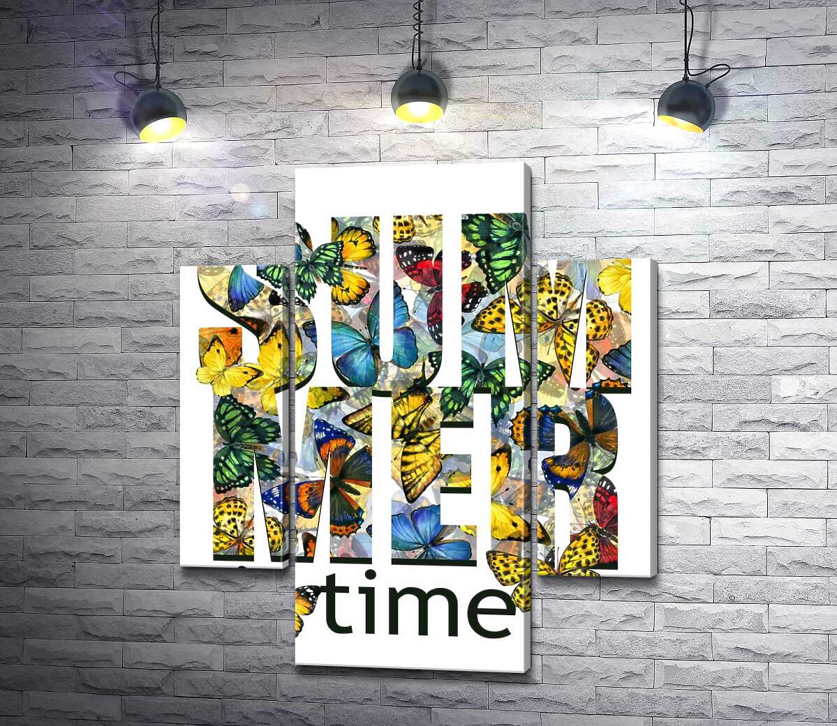

Модульная картина ArtPoster Узор из бабочек на надписи "summertime" 131x155 см Модуль №7