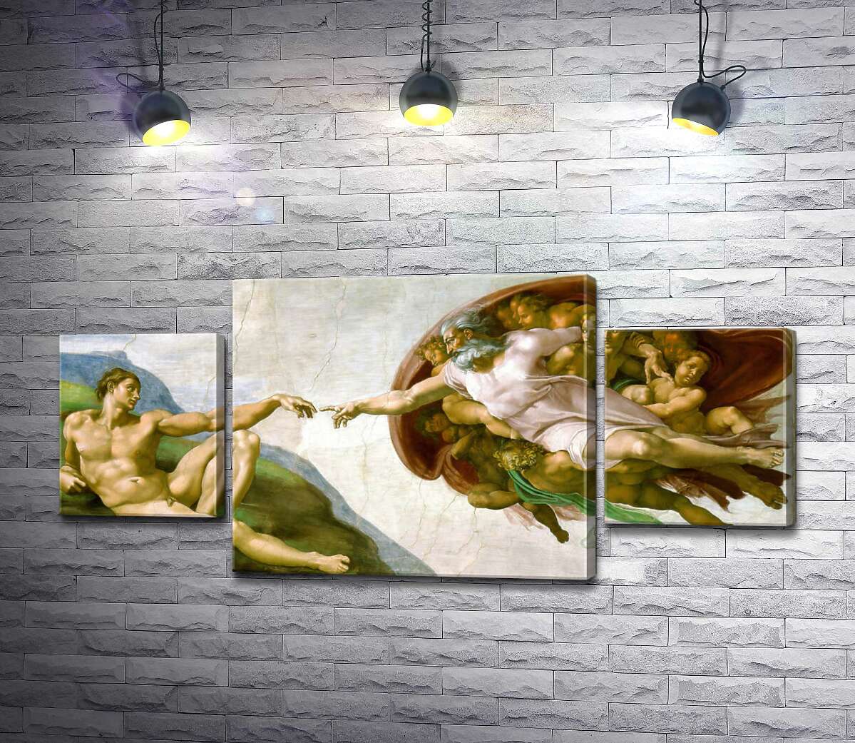 

Модульная картина ArtPoster Фреска "Создание Адама" (La creazione di Adamo) – Микеланджело Буонарроти (Michelangelo Buonarroti) 100x49 см Модуль №7