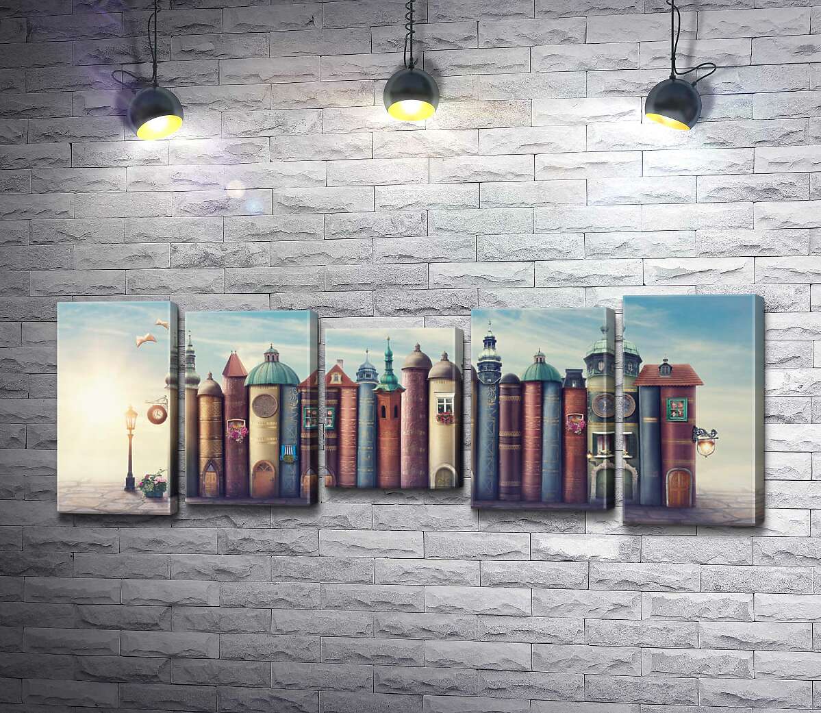 

Модульная картина ArtPoster Уютный город книг 100x40 см Модуль №28