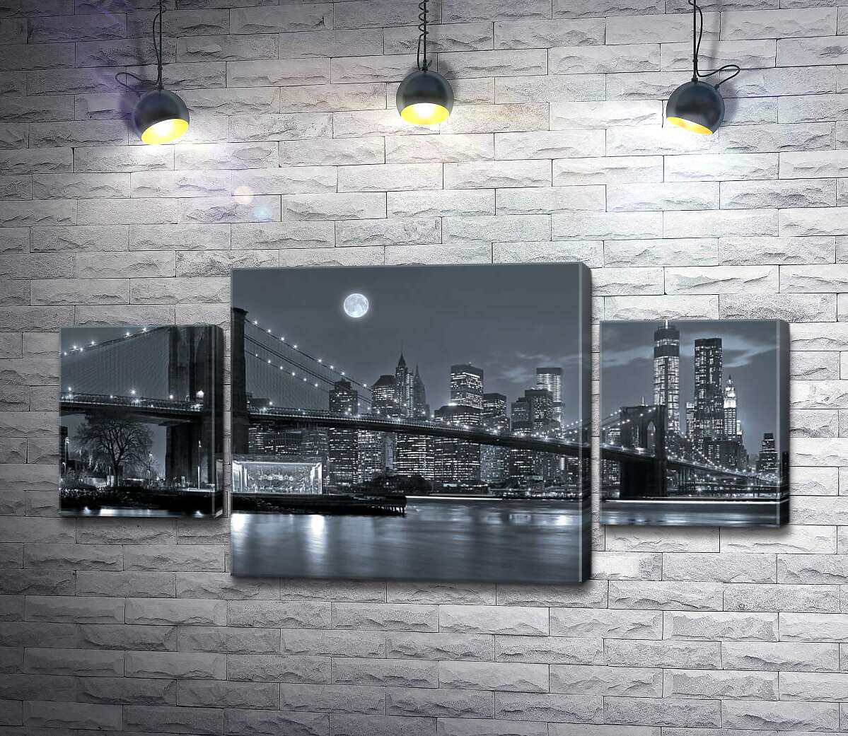 

Модульная картина ArtPoster Тусклый вечер у Бруклинского моста (Brooklyn Bridge) 100x50 см Модуль №7