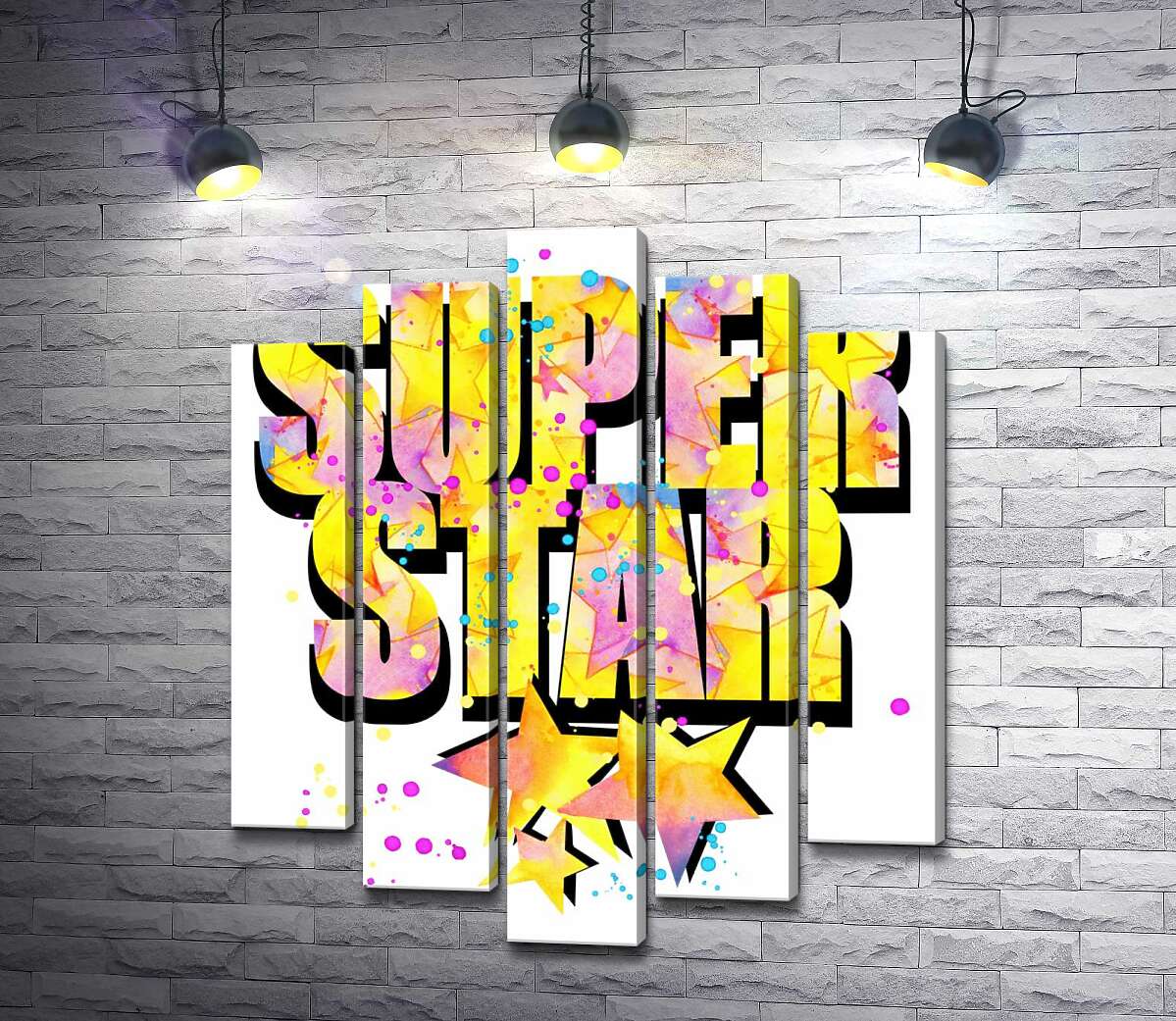 

Модульная картина ArtPoster Яркая надпись "super star" 100x120 см Модуль №26