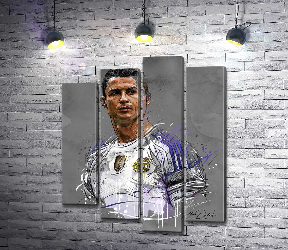 

Модульная картина ArtPoster Футболист "Реал Мадрида" (Real Madrid) Криштиану Роналду (Cristiano Ronaldo) смотрит вдаль 100x124 см Модуль №21