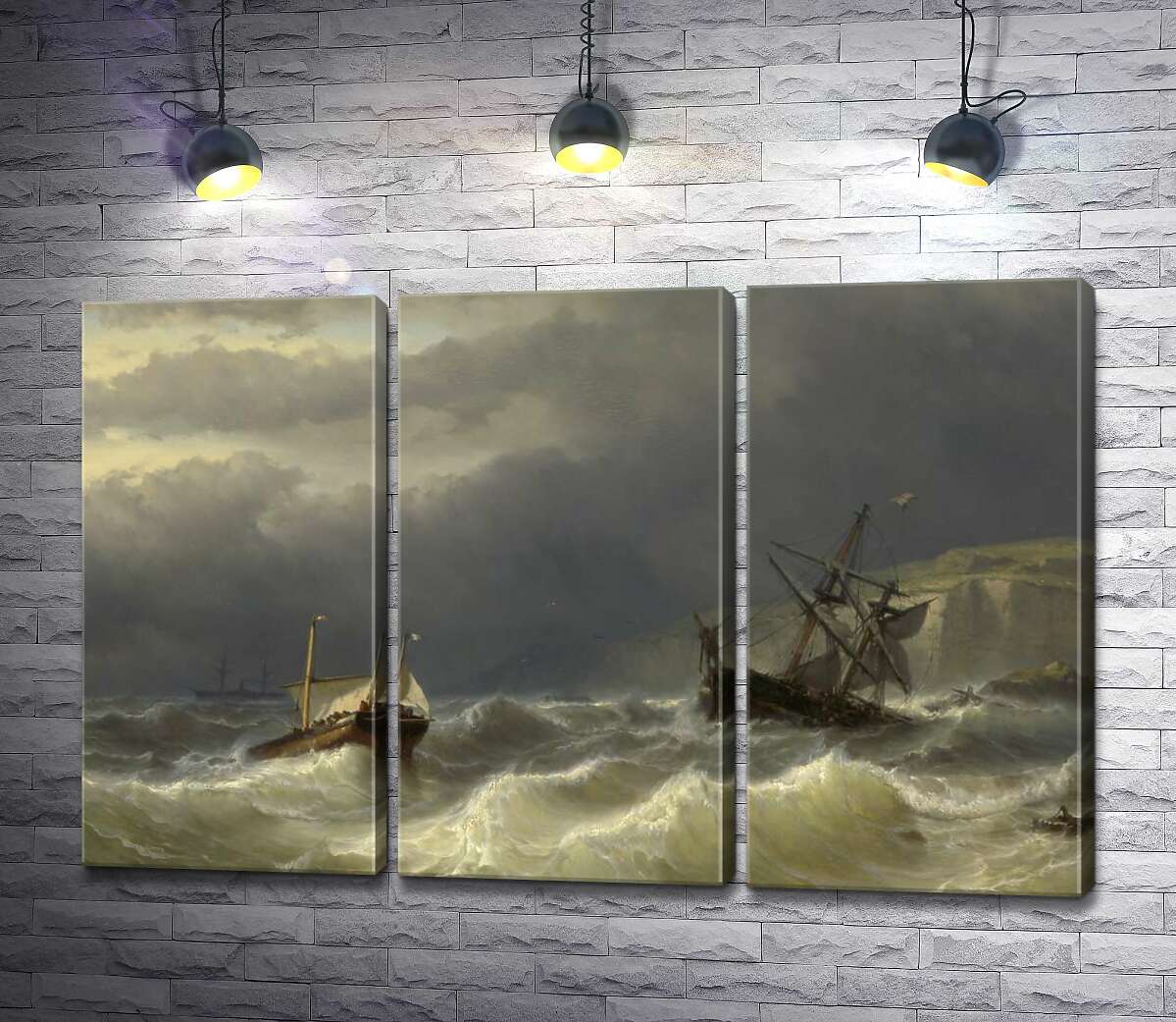 

Модульная картина ArtPoster Шторм в Дуврском проливе (Storm in the Strait of Dover) – Луи Мейер (Louis Meijer) 102x66 см Модуль №11