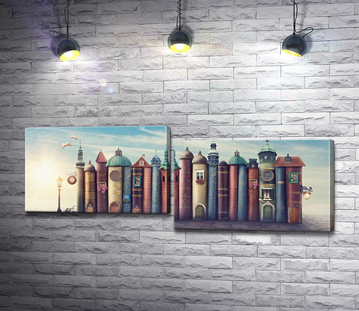 

Модульная картина ArtPoster Уютный город книг 130x50 см Модуль №5