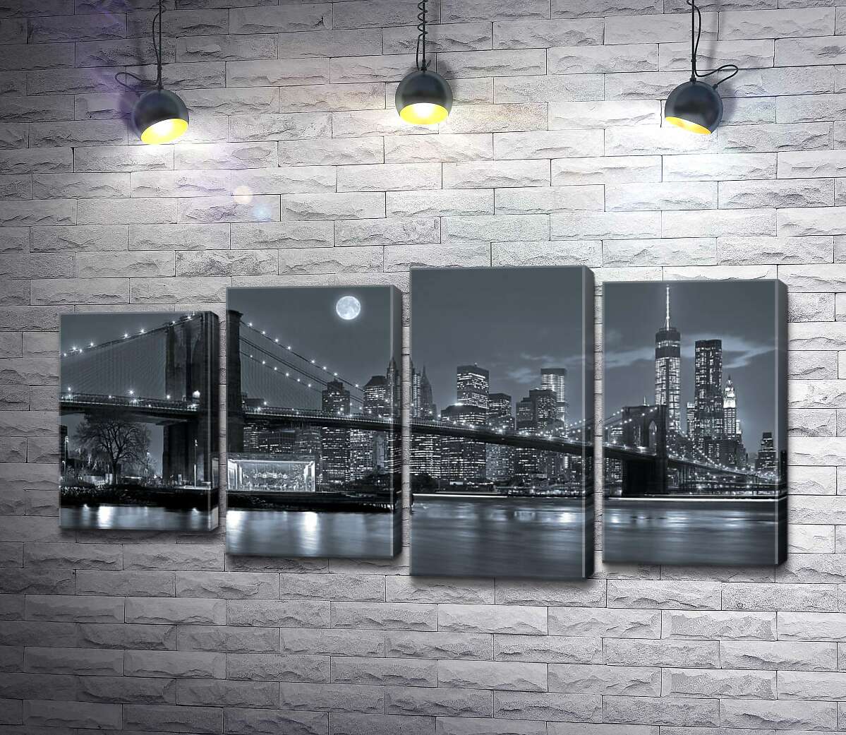 

Модульная картина ArtPoster Тусклый вечер у Бруклинского моста (Brooklyn Bridge) 132x65 см Модуль №21