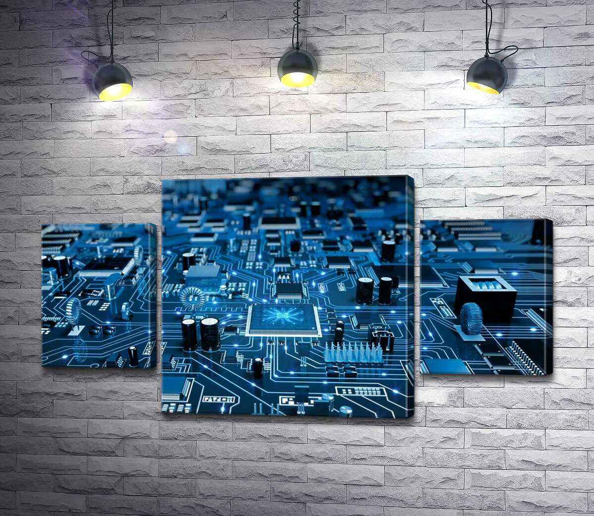 

Модульная картина ArtPoster Элементы печатной платы 80x44 см Модуль №7