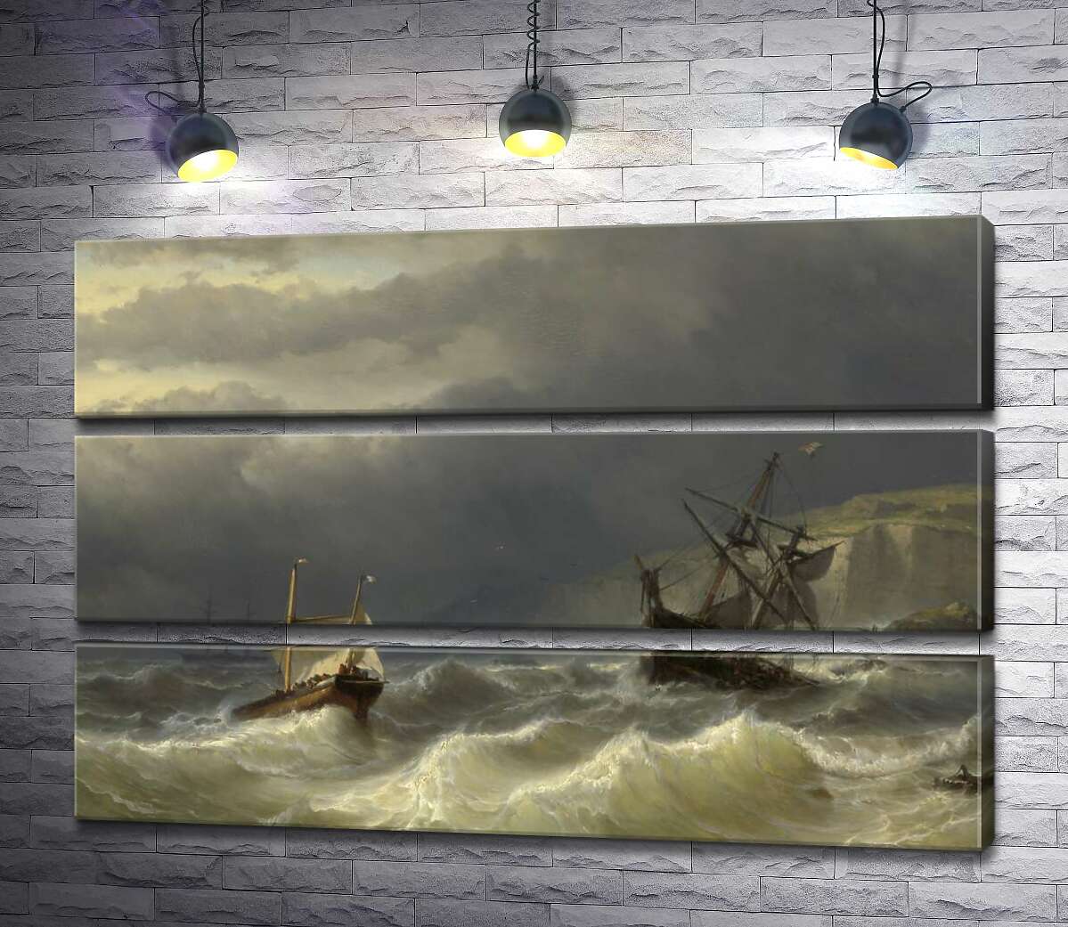 

Модульная картина ArtPoster Шторм в Дуврском проливе (Storm in the Strait of Dover) – Луи Мейер (Louis Meijer) 130x87 см Модуль №13
