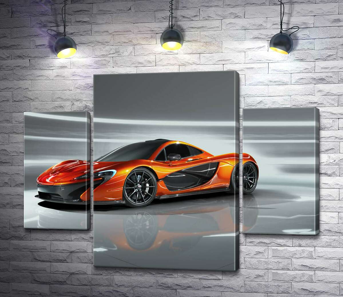 

Модульная картина ArtPoster Янтарный блеск спортивного автомобиля McLaren P1 131x99 см Модуль №7