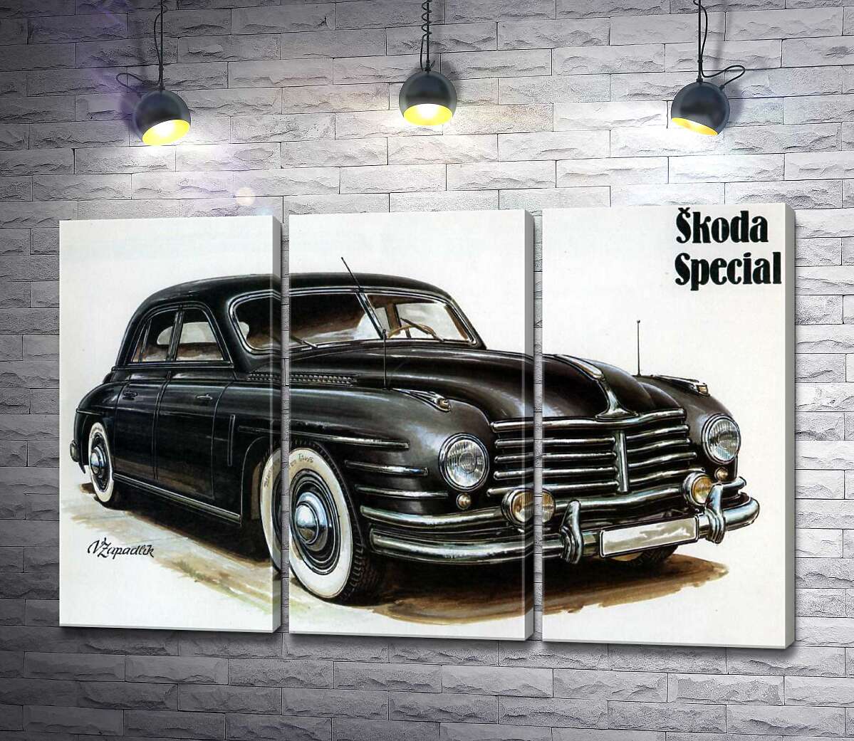 

Модульная картина ArtPoster Черный автомобиль Skoda Special 60x39 см Модуль №11