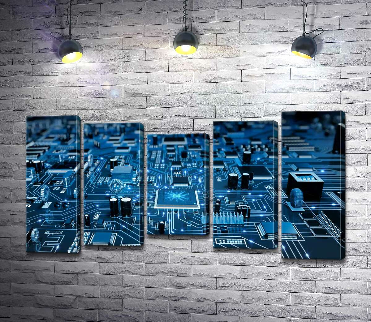 

Модульная картина ArtPoster Элементы печатной платы 130x71 см Модуль №28