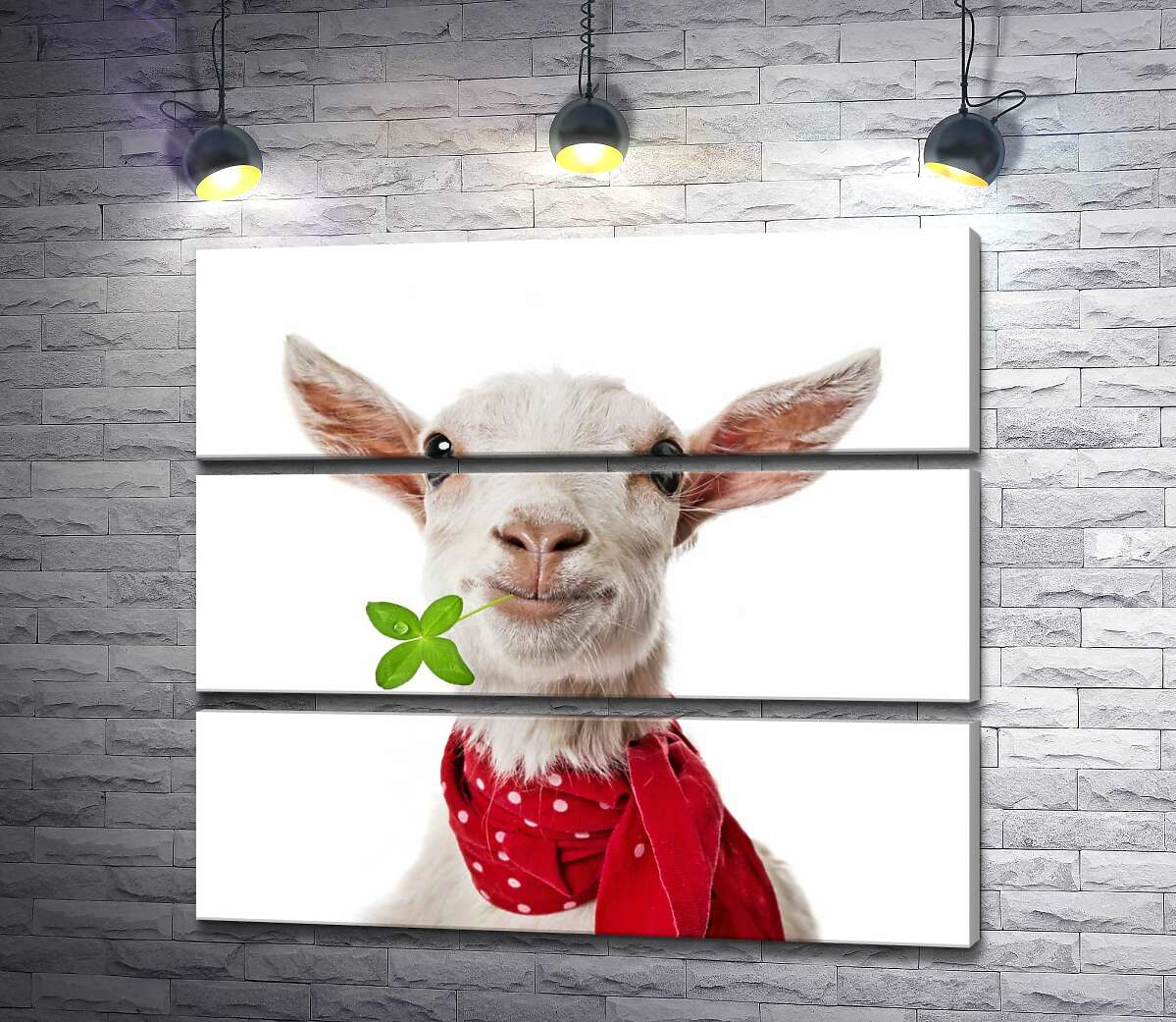 

Модульная картина ArtPoster Элегантная коза в красном шарфе 67x60 см Модуль №13